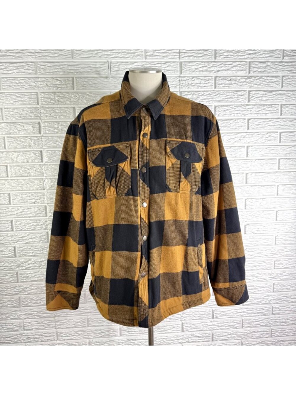 St Johns Bay Mens Heavyweight Buffalo Plaid Flannel Shirt Jacket Size XXL